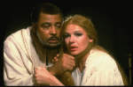 James Earl Jones as Othello and Dianne Wiest as Desdemona in a scene from the Broadway revival of the play "Othello." (New York)