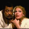 James Earl Jones as Othello and Dianne Wiest as Desdemona in a scene from the Broadway revival of the play "Othello." (New York)