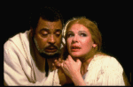 James Earl Jones as Othello and Dianne Wiest as Desdemona in a scene from the Broadway revival of the play "Othello." (New York)