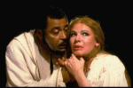 James Earl Jones as Othello and Dianne Wiest as Desdemona in a scene from the Broadway revival of the play "Othello." (New York)