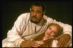 James Earl Jones as Othello and Dianne Wiest as Desdemona in a scene from the Broadway revival of the play "Othello." (New York)