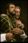 James Earl Jones as Othello and Christopher Plummer as Iago in a scene from the Broadway revival of the play "Othello" (New York)