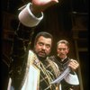 L-R) James Earl Jones as Othello and Christopher Plummer as Iago in a scene from the Broadway revival of the play "Othello." (New York)