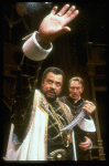 L-R) James Earl Jones as Othello and Christopher Plummer as Iago in a scene from the Broadway revival of the play "Othello." (New York)