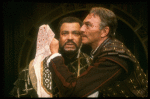 James Earl Jones as Othello and Christopher Plummer as Iago in a scene from the Broadway revival of the play "Othello." (New York)
