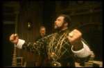 L-R) James Earl Jones as Othello and Christopher Plummer as Iago in a scene from the Broadway revival of the play "Othello." (New York)