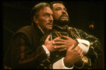 James Earl Jones as Othello and Christopher Plummer as Iago in a scene from the Broadway revival of the play "Othello" (New York)
