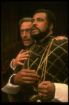 James Earl Jones as Othello and Christopher Plummer as Iago in a scene from the Broadway revival of the play "Othello" (New York)