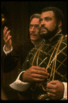 James Earl Jones as Othello and Christopher Plummer as Iago in a scene from the Broadway revival of the play "Othello" (New York)