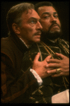 James Earl Jones as Othello and Christopher Plummer as Iago in a scene from the Broadway revival of the play "Othello" (New York)