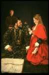 L-R) Christopher Campbell, James Earl Jones and Dianne Wiest in a scene from the Broadway revival of the play "Othello." (New York)