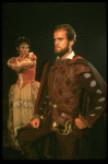 Patricia Mauceri as Bianca and Kelsey Grammer as Cassio in a scene from the Broadway revival of the play "Othello." (New York)