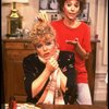 L-R) Actresses Sally Struthers and Rita Moreno in a scene from the Broadway revival of the play "The Odd Couple." (New York)