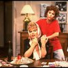 R-L) Actresses Sally Struthers and Rita Moreno in a scene from the Broadway revival of the play "The Odd Couple." (New York)