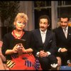 L-R) Actors Sally Struthers, Lewis J. Stadlen and Tony Shalhoub in a scene from the Broadway revival of the play "The Odd Couple." (New York)