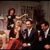 L-R) Actors Rita Moreno, Sally Struthers, Lewis J. Stadlen and Tony Shalhoub in a scene from the Broadway revival of the play "The Odd Couple." (New York)