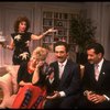 L-R) Actors Rita Moreno, Sally Struthers, Lewis J. Stadlen and Tony Shalhoub in a scene from the Broadway revival of the play "The Odd Couple." (New York)