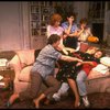 L-R) Jenny O'Hara, Kathleen Doyle, Mary Louise Wilson, Marilyn Cooper, Sally Struthers and Rita Moreno in a scene from the Broadway revival of the play "The Odd Couple." (New York)