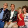 L-R)  Danny Simon, Neil Simon Sally Struthers and Rita Moreno during rehearsals for the Broadway revival of the play "The Odd Couple." (New York)