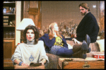 L-R) Actors Christine Baranski, Cynthia Nixon and Jeremy Irons in a scene from the Broadway production of the play "The Real Thing." (New York)
