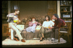 L_R) Actors Jeremy Irons, Glenn Close, Christine Baranski and Kenneth Welsh in a scene from the Broadway production of the play "The Real Thing." (New York)