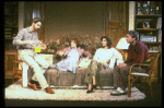 L_R) Actors Jeremy Irons, Glenn Close, Christine Baranski and Kenneth Welsh in a scene from the Broadway production of the play "The Real Thing." (New York)
