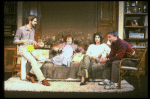 L_R) Actors Jeremy Irons, Glenn Close, Christine Baranski and Kenneth Welsh in a scene from the Broadway production of the play "The Real Thing." (New York)