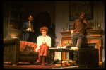 L-R) Actors Vyto Ruginis, Glenn Close and Jeremy Irons in a scene from the Broadway production of the play "The Real Thing." (New York)