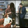 L-R) Actors Glenn Close, Jeremy Irons and Vyto Ruginis in a scene from the Broadway production of the play "The Real Thing." (New York)