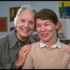 R-L) Actresses Glenda Jackson and Jessica Tandy during rehearsal for the Broadway production of the play "Rose." (New York)