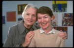 R-L) Actresses Glenda Jackson and Jessica Tandy during rehearsal for the Broadway production of the play "Rose." (New York)