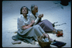 L-R) Actresses Elizabeth Wilson and Jessica Tandy in a scene from the NY Shakespeare Festival production of the play "Salonika." (New York)
