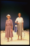 R-L) Actresses Elizabeth Wilson and Jessica Tandy in a scene from the NY Shakespeare Festival production of the play "Salonika." (New York)