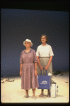 R-L) Actresses Elizabeth Wilson and Jessica Tandy in a scene from the NY Shakespeare Festival production of the play "Salonika." (New York)