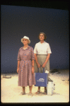 R-L) Actresses Elizabeth Wilson and Jessica Tandy in a scene from the NY Shakespeare Festival production of the play "Salonika." (New York)