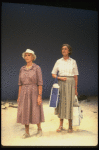 R-L) Actresses Elizabeth Wilson and Jessica Tandy in a scene from the NY Shakespeare Festival production of the play "Salonika." (New York)