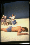 R-L) Actors Maxwell Caulfield, Elizabeth Wilson and Jessica Tandy in a scene from the NY Shakespeare Festival production of the play "Salonika." (New York)