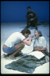 L-R) Actors Maxwell Caulfield, David Strathairn and Elizabeth Wilson in a scene from the NY Shakespeare Festival production of the play "Salonika." (New York)