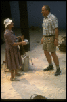 Actors Thomas Hill and Jessica Tandy in a scene from the NY Shakespeare Festival production of the play "Salonika." (New York)