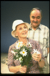 Actors Thomas Hill and Jessica Tandy in a scene from the NY Shakespeare Festival production of the play "Salonika." (New York)