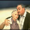 Actors Thomas Hill and Jessica Tandy in a scene from the NY Shakespeare Festival production of the play "Salonika." (New York)