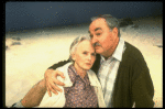 Actors Thomas Hill and Jessica Tandy in a scene from the NY Shakespeare Festival production of the play "Salonika." (New York)