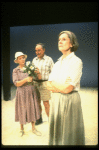 L-R) Actors Jessica Tandy, Thomas Hill and Elizabeth Wilson in a scene from the NY Shakespeare Festival production of the play "Salonika." (New York)