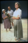 L-R) Actors Jessica Tandy, Thomas Hill and Elizabeth Wilson in a scene from the NY Shakespeare Festival production of the play "Salonika." (New York)