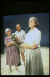 L-R) Actors Jessica Tandy, Thomas Hill and Elizabeth Wilson in a scene from the NY Shakespeare Festival production of the play "Salonika." (New York)