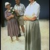 L-R) Actors Jessica Tandy, Thomas Hill and Elizabeth Wilson in a scene from the NY Shakespeare Festival production of the play "Salonika." (New York)