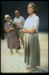 L-R) Actors Jessica Tandy, Thomas Hill and Elizabeth Wilson in a scene from the NY Shakespeare Festival production of the play "Salonika." (New York)