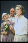 L-R) Actors Jessica Tandy, Thomas Hill and Elizabeth Wilson in a scene from the NY Shakespeare Festival production of the play "Salonika." (New York)