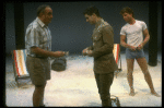R-L) Actors Maxwell Caulfield, David Strathairn and Thomas Hill in a scene from the NY Shakespeare Festival production of the play "Salonika." (New York)