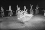 Ballerina Suzanne Farrell taking center stage in New York City Ballet performance of George Balanchine's 1934 "Serenade".